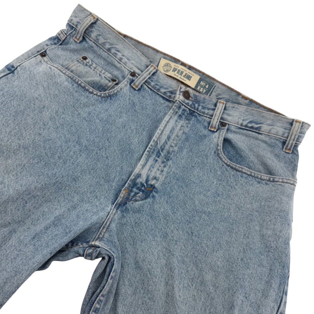 Vintage 90s GAP Blue Jeans Mens 38x30 No 4 Easy Fit Made USA Light Wash Denim